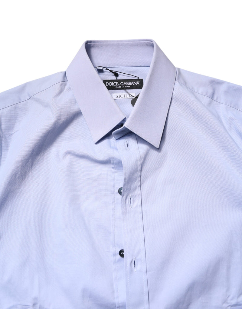 Chemise habillée SICILIA en coton bleu clair de Dolce &amp; Gabbana