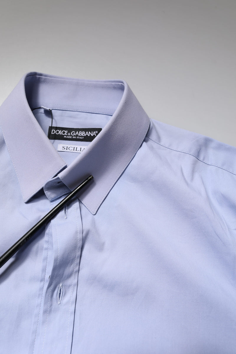 Chemise habillée SICILIA en coton bleu clair de Dolce &amp; Gabbana