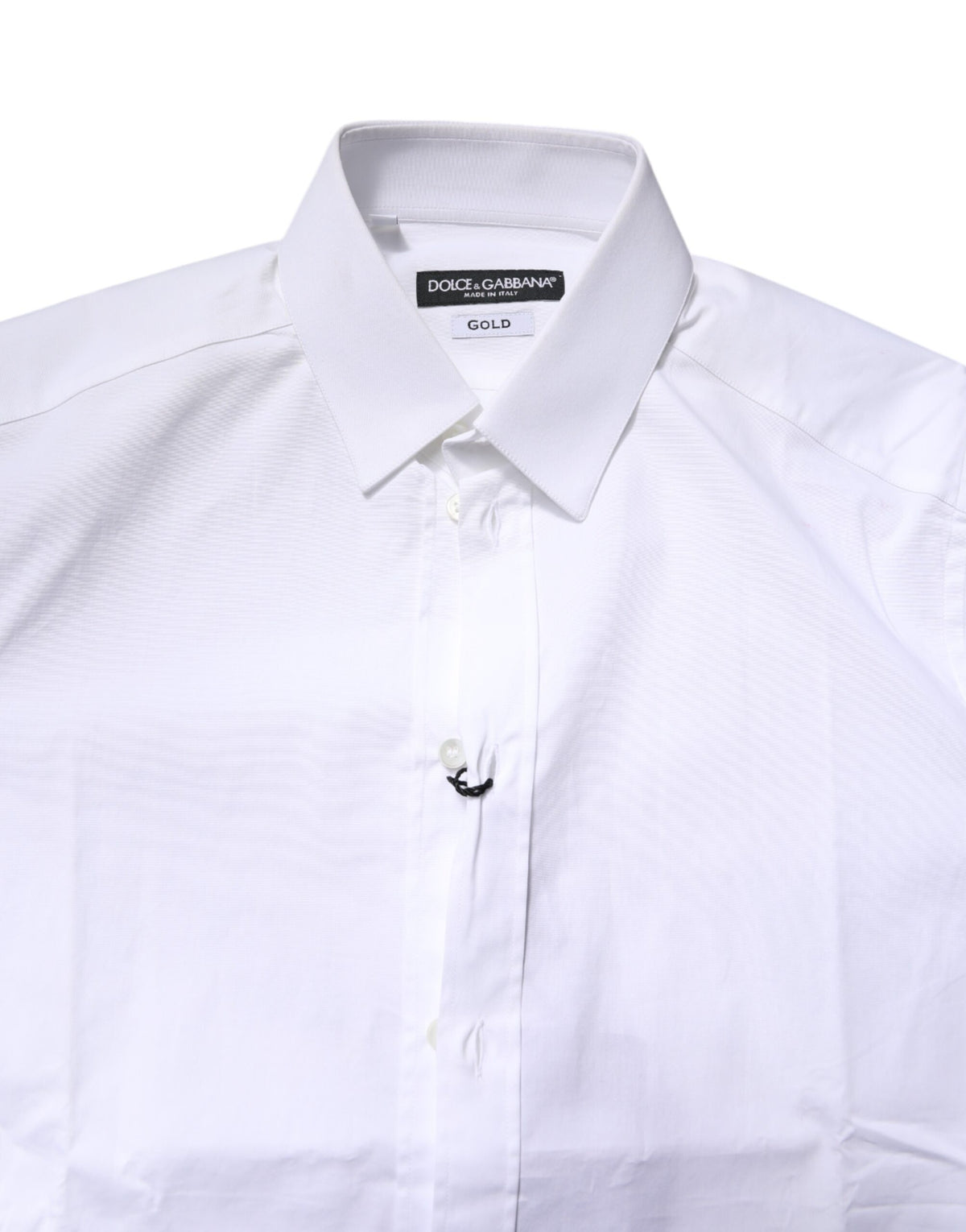 Chemise habillée dorée en coton extensible blanc Dolce &amp; Gabbana
