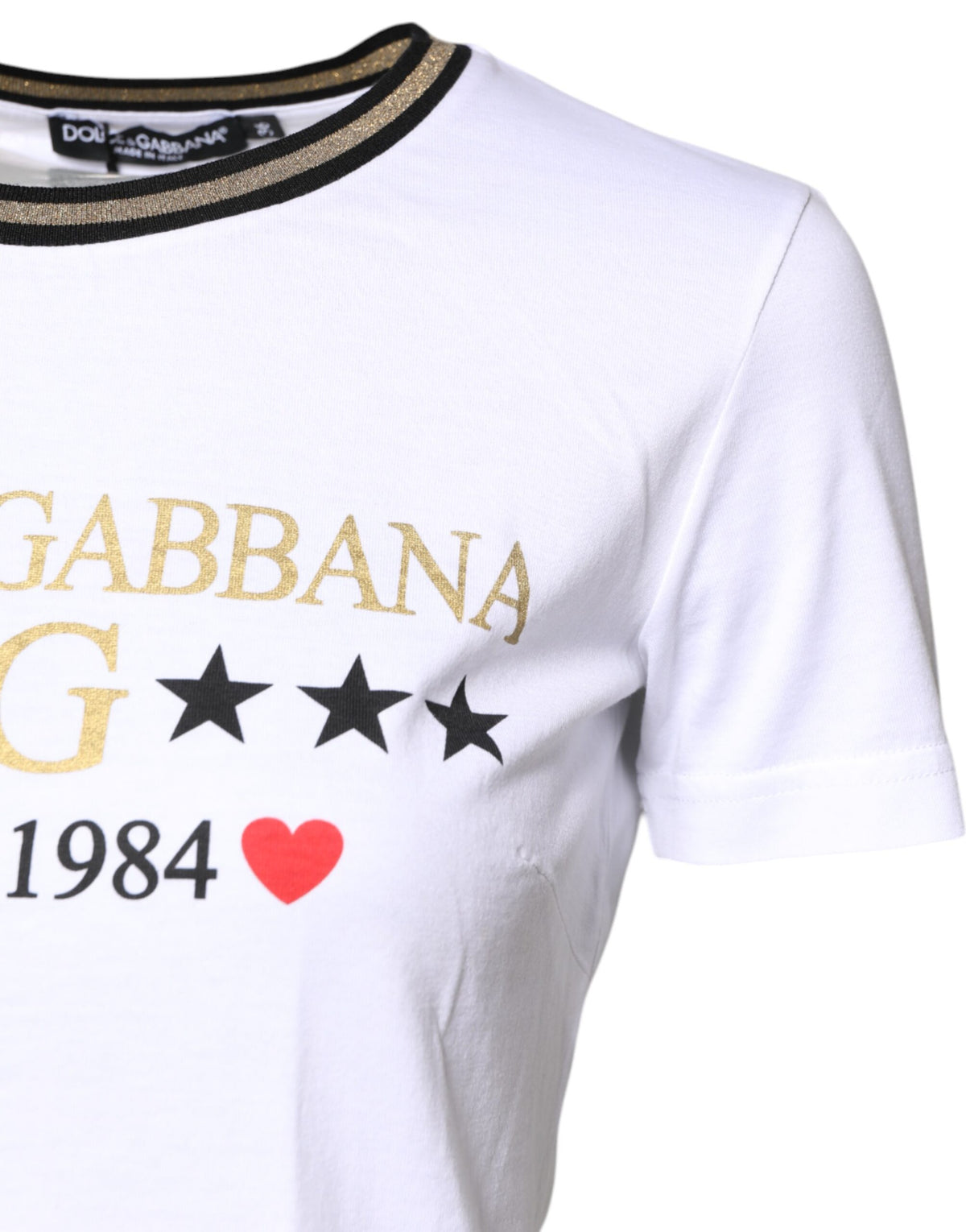 Dolce & Gabbana T-shirt en coton blanc à imprimé graphique