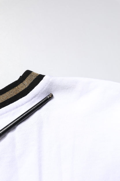 T-shirt en coton à col rond blanc avec imprimé graphique de Dolce & Gabbana