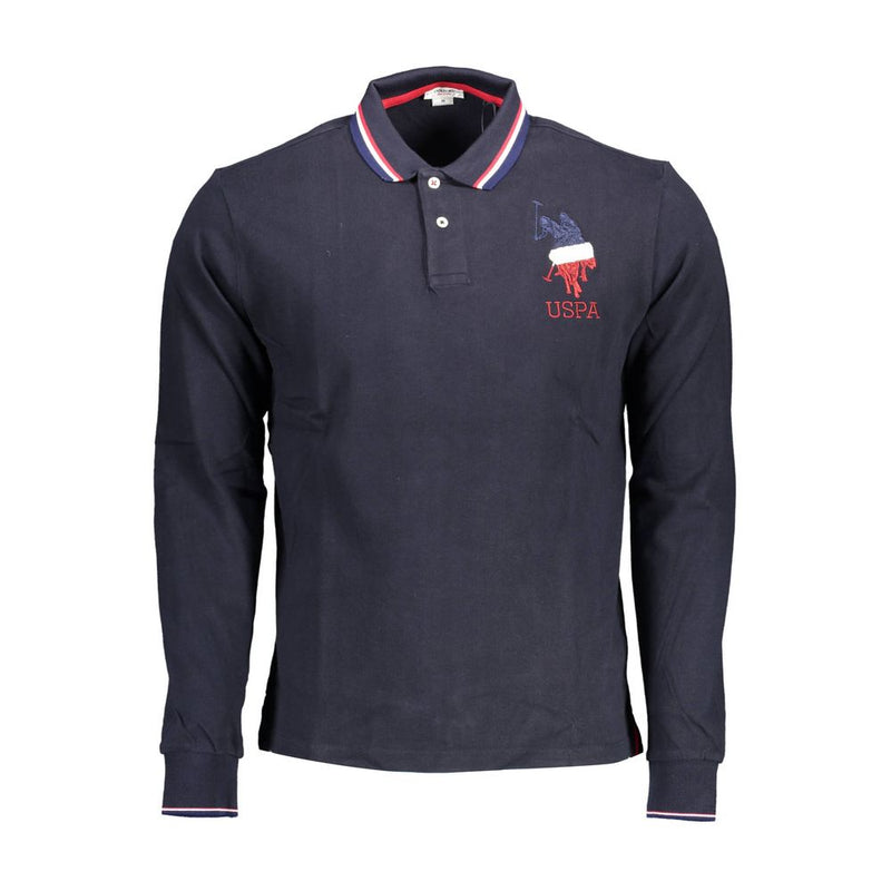 US POLO ASSN. Blauw katoenen heren polo shirt