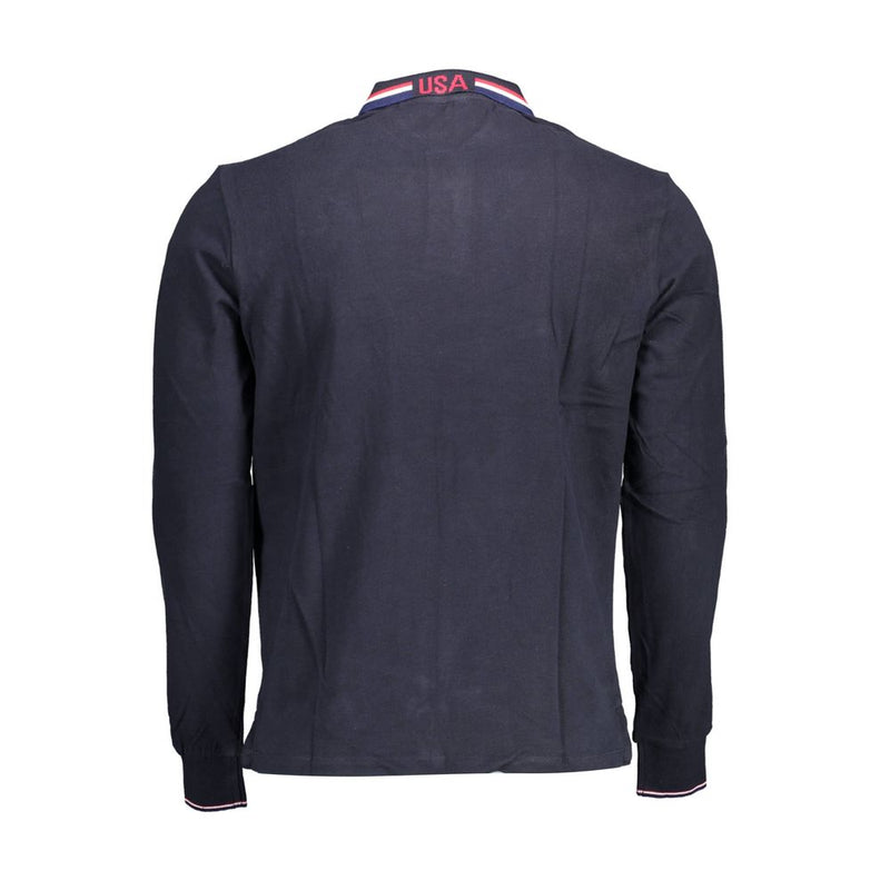 US POLO ASSN. Blauw katoenen heren polo shirt