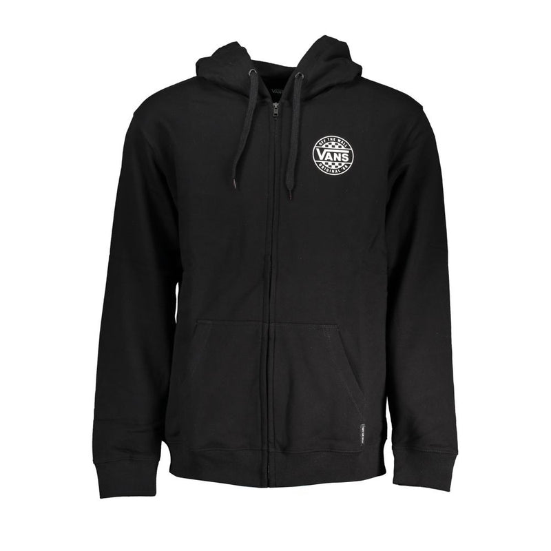 Sweat à capuche et poches zippées en coton noir pour homme, Vans.