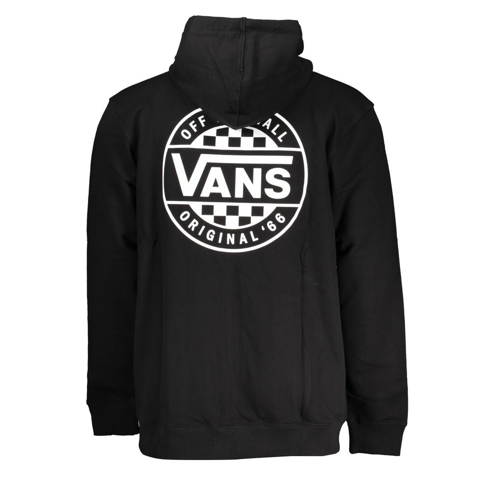 Sweat à capuche et poches zippées en coton noir pour homme, Vans.