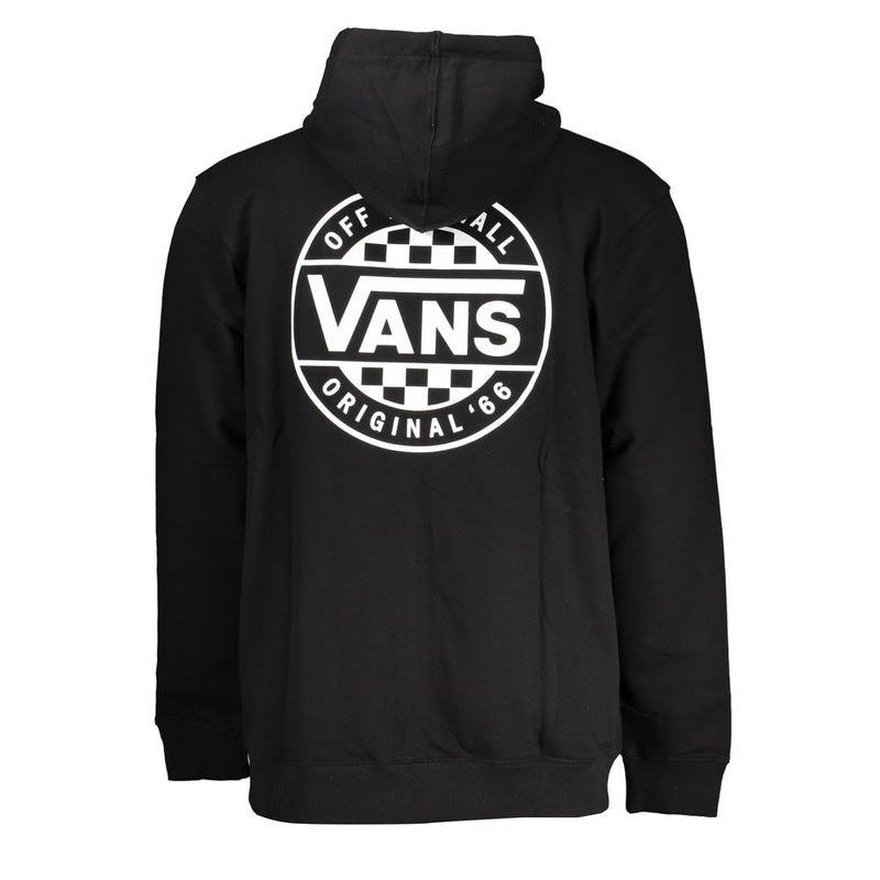 Sweat à capuche et poches zippées en coton noir pour homme, Vans.