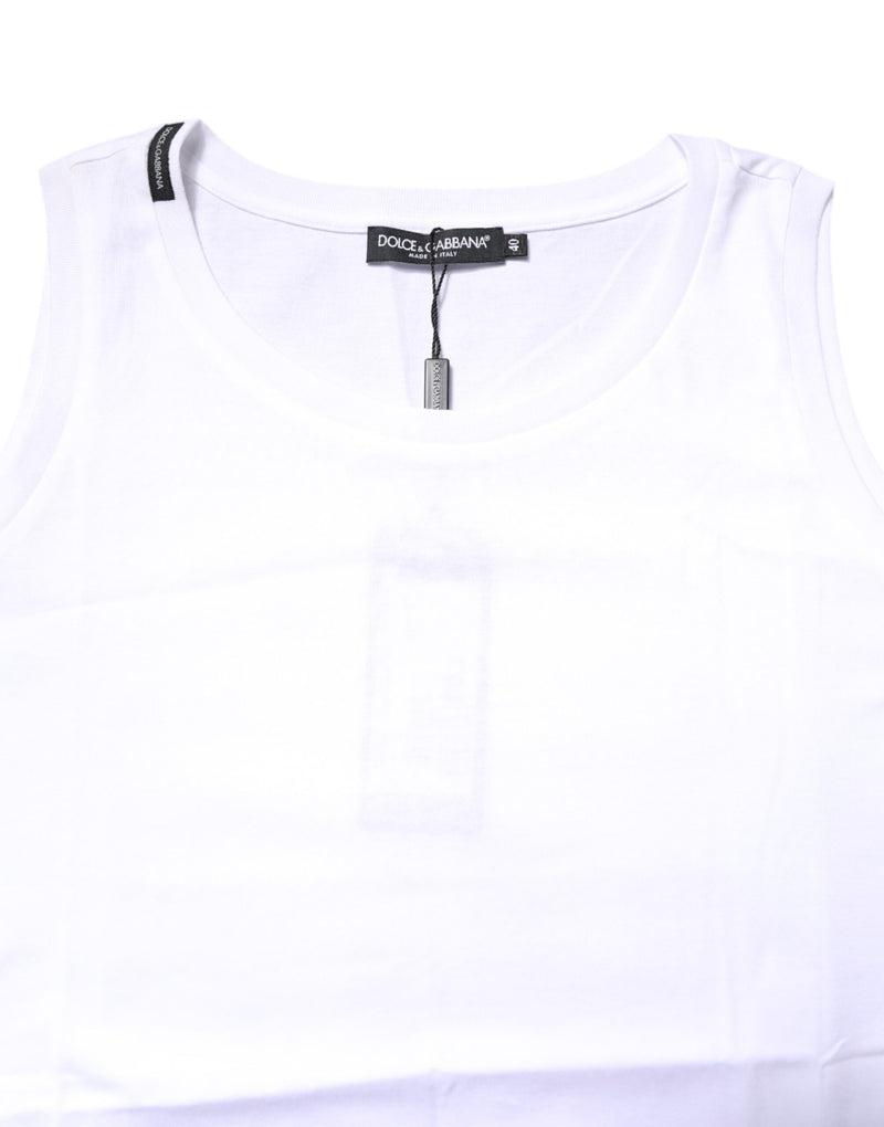 Dolce & Gabbana T-shirt sans manches en coton blanc