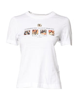 Dolce & Gabbana T-shirt en coton blanc avec imprimé graphique