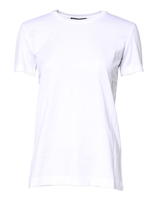 Dolce &amp; Gabbana wit katoenen T-shirt met ronde hals en korte mouwen