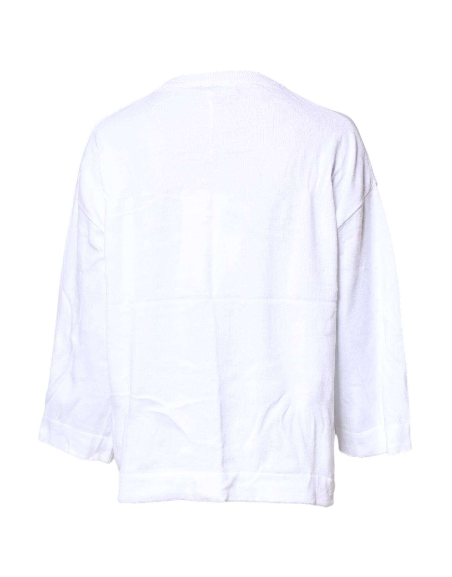 Love Moschino wit katoenen T-shirt met lange mouwen en grafische print