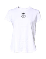 Dolce & Gabbana T-shirt en coton blanc avec logo couronne