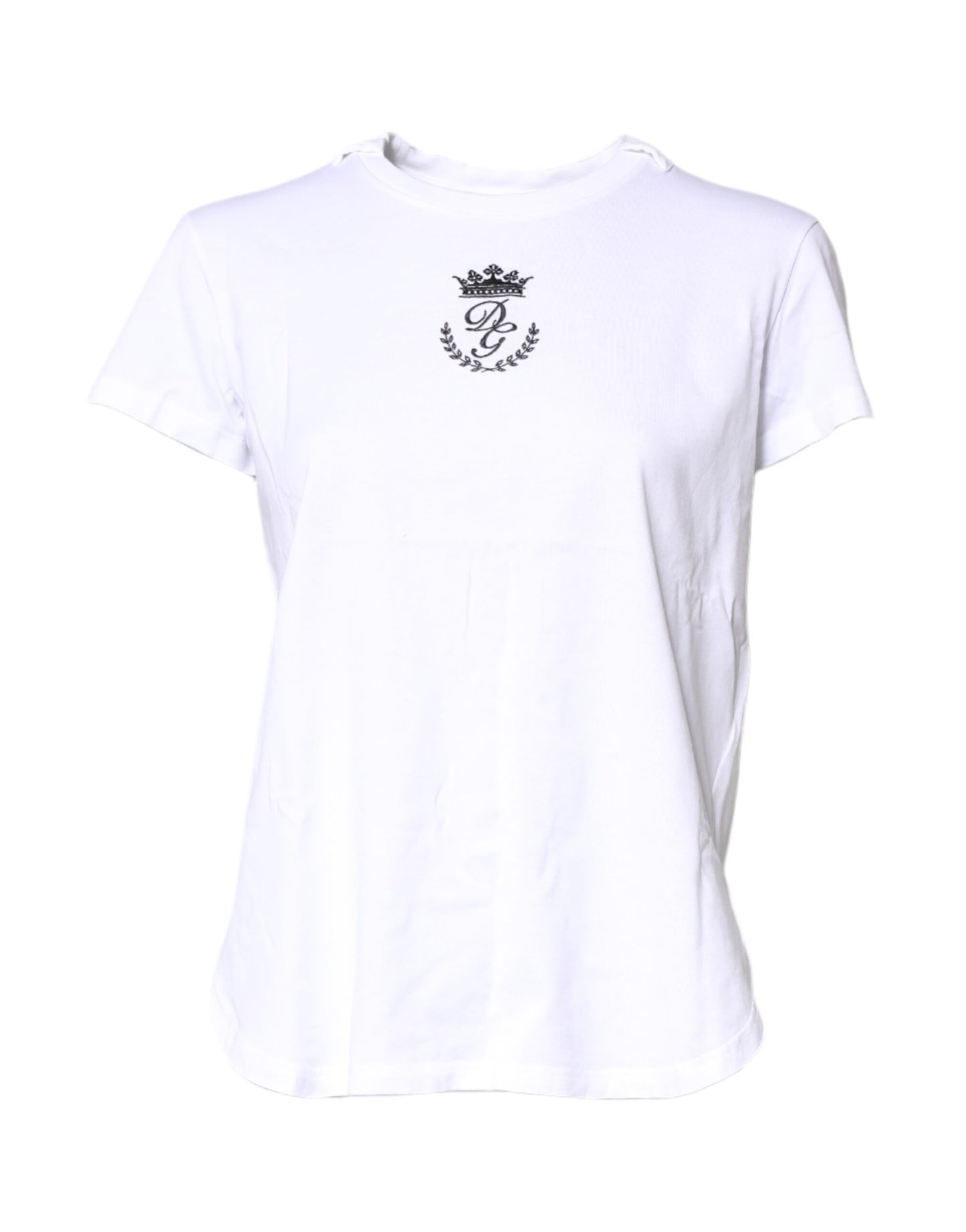 Dolce &amp; Gabbana wit logo kroon katoenen crewneck T-shirt