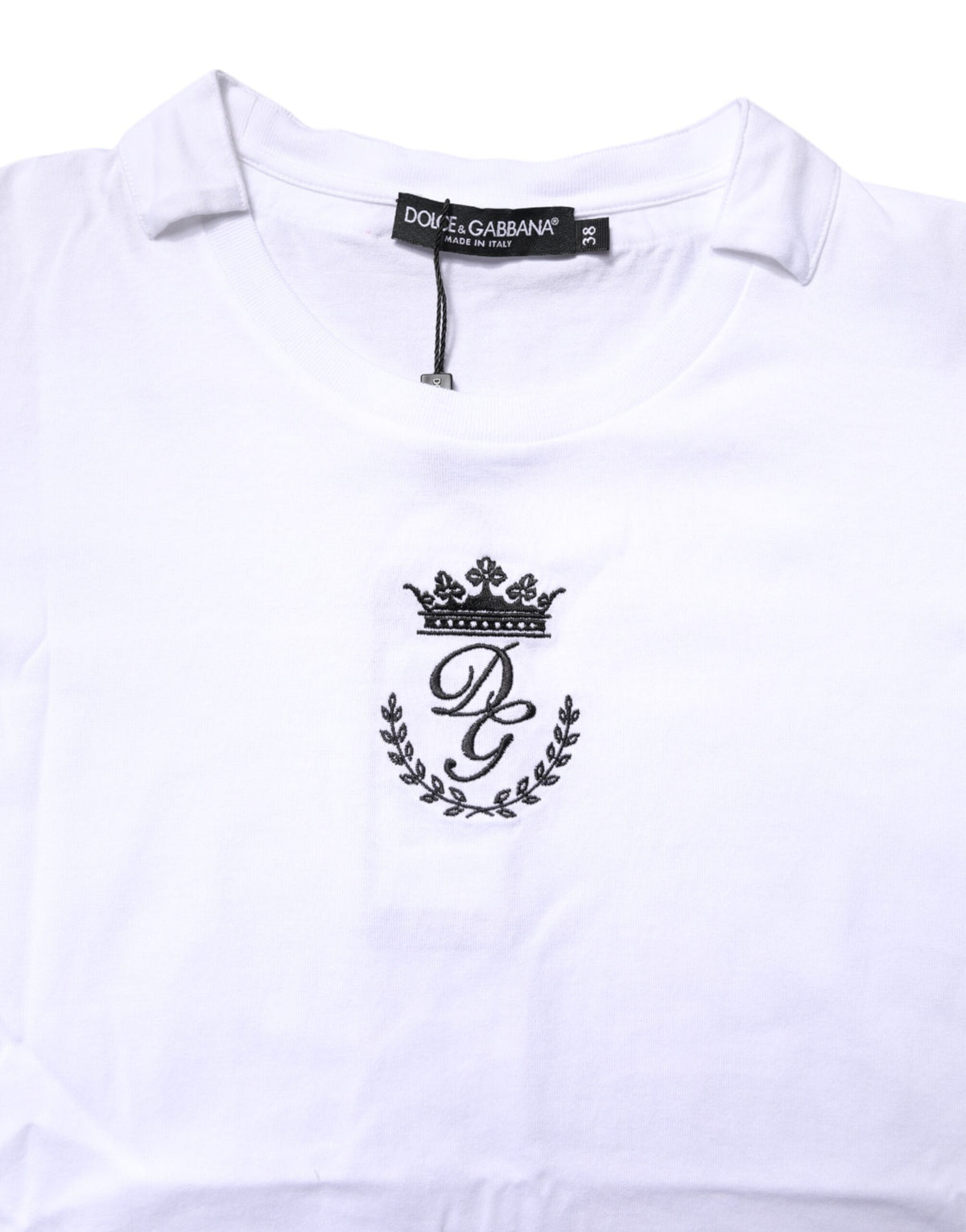 Dolce & Gabbana T-shirt en coton blanc avec logo couronne