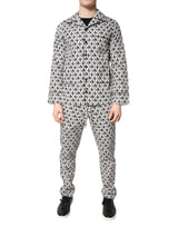 Dolce & Gabbana Black White DG Print Cotton Pajama Set