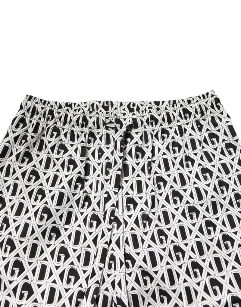 Dolce & Gabbana Black White DG Print Cotton Pajama Set