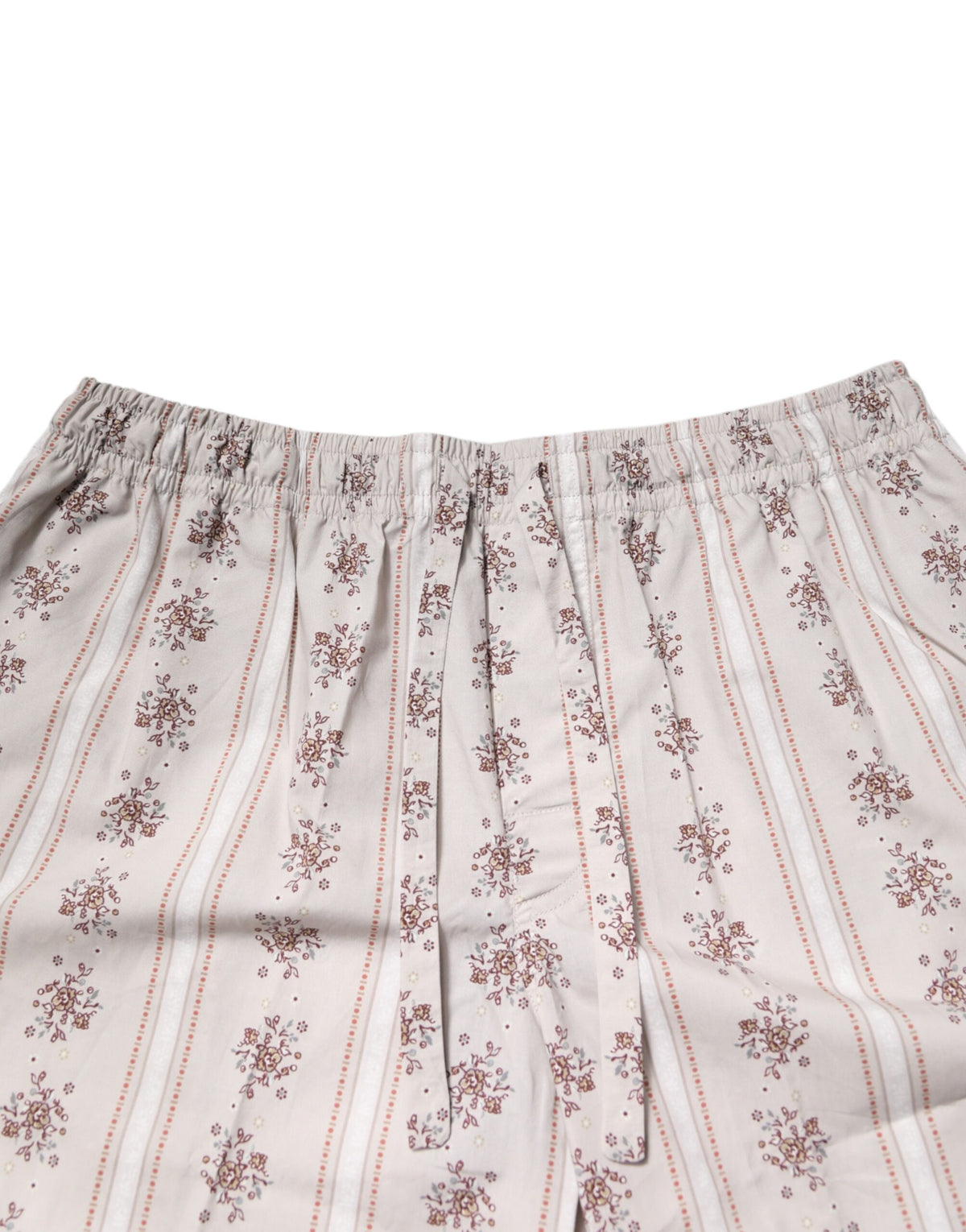 Dolce & Gabbana Beige Floral Print Cotton Pajama Set for Men