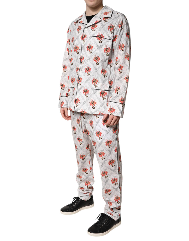 Dolce & Gabbana Multicolor Floral Print Cotton Pajama Set