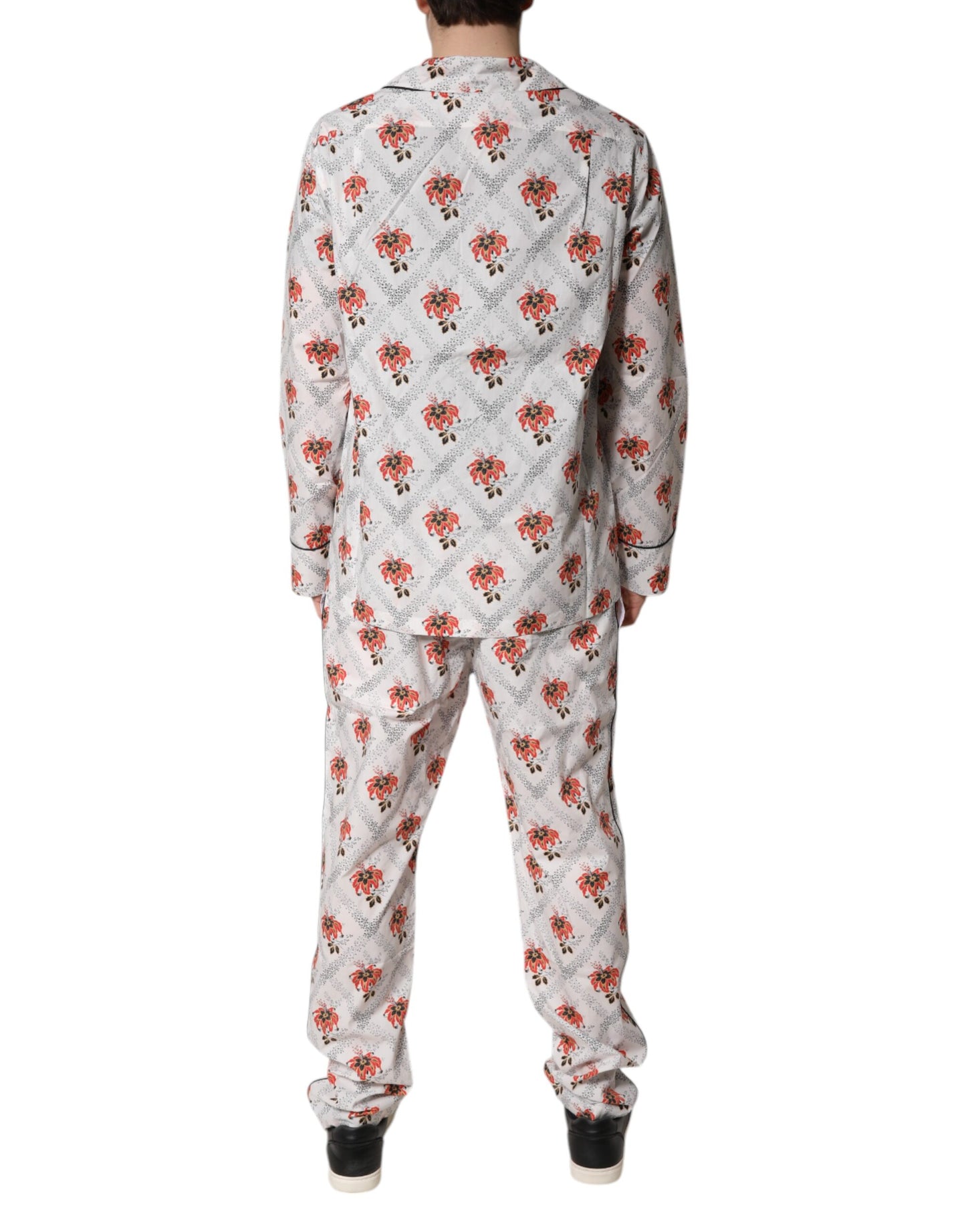 Dolce & Gabbana Multicolor Floral Print Cotton Pajama Set Sleepwear