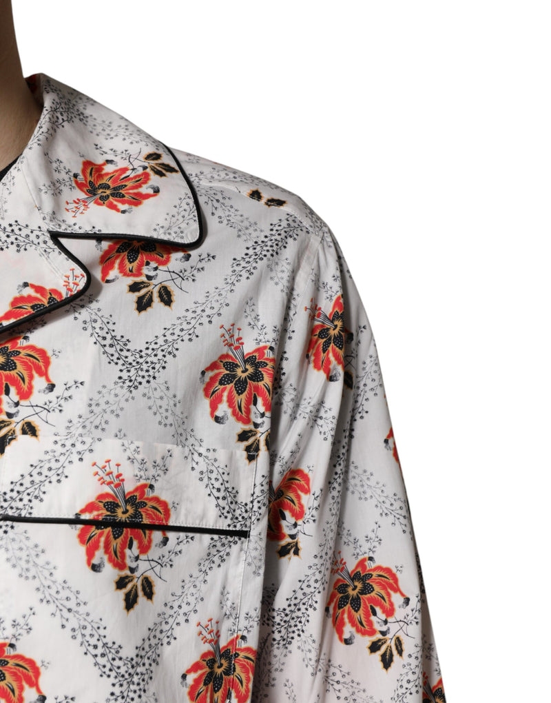 Dolce & Gabbana Multicolor Floral Print Cotton Pajama Set