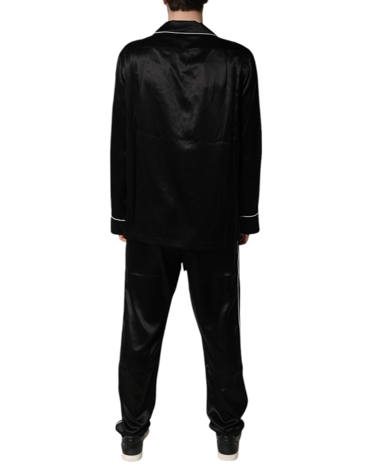 Dolce & Gabbana Black Silk Pajama Set for Men