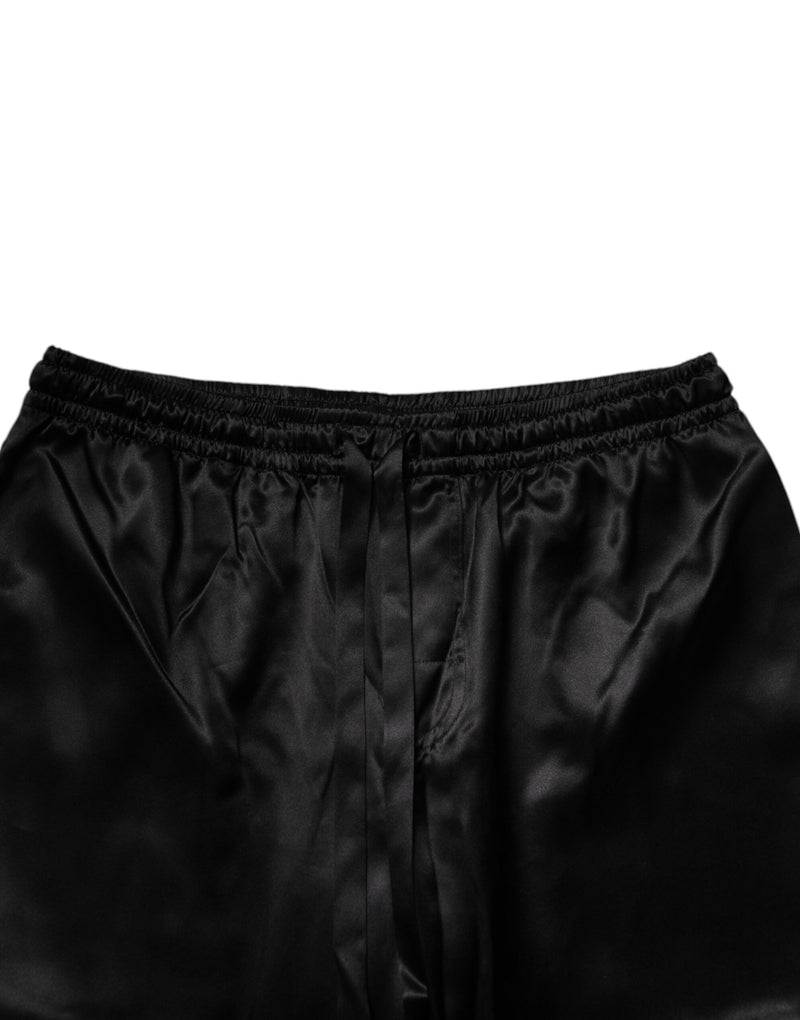 Dolce & Gabbana Black Silk Pajama Set for Men