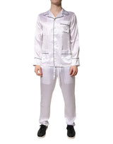 Dolce & Gabbana White Satin Silk Men Pajama Set