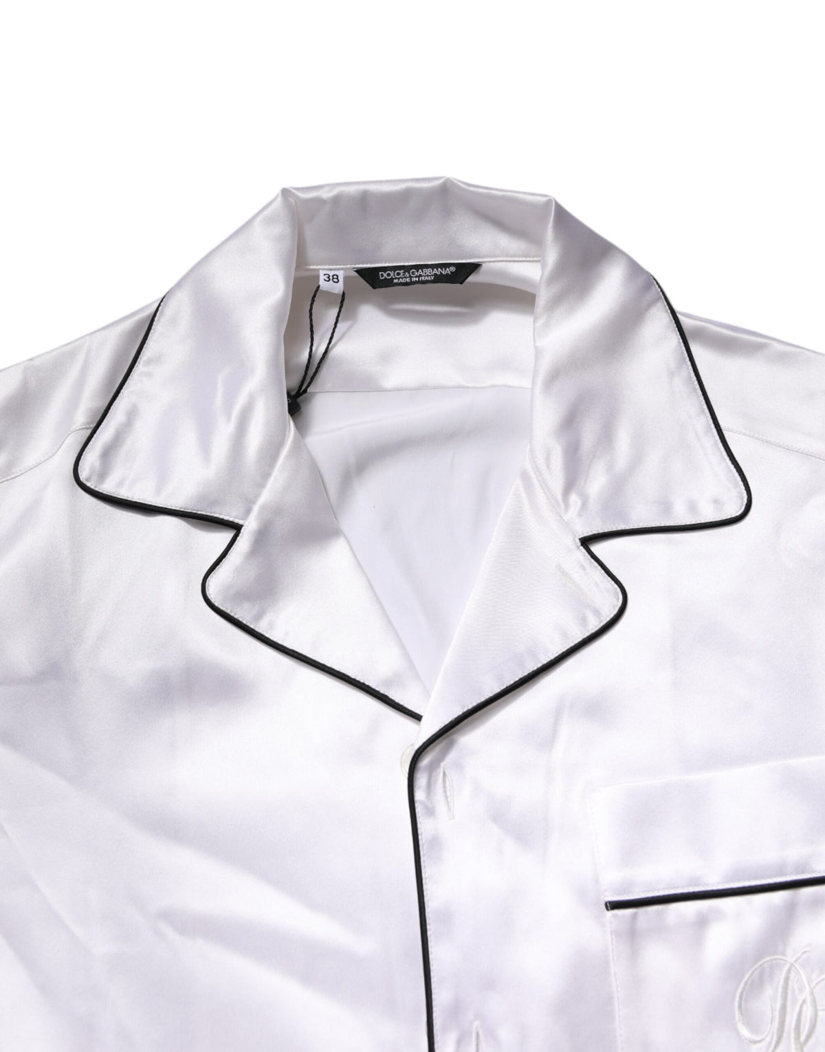 Dolce & Gabbana White Satin Silk Men Pajama Set