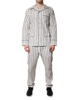 Dolce & Gabbana Ensemble de Pyjama en Coton Rayé Noir et Blanc pour Homme
