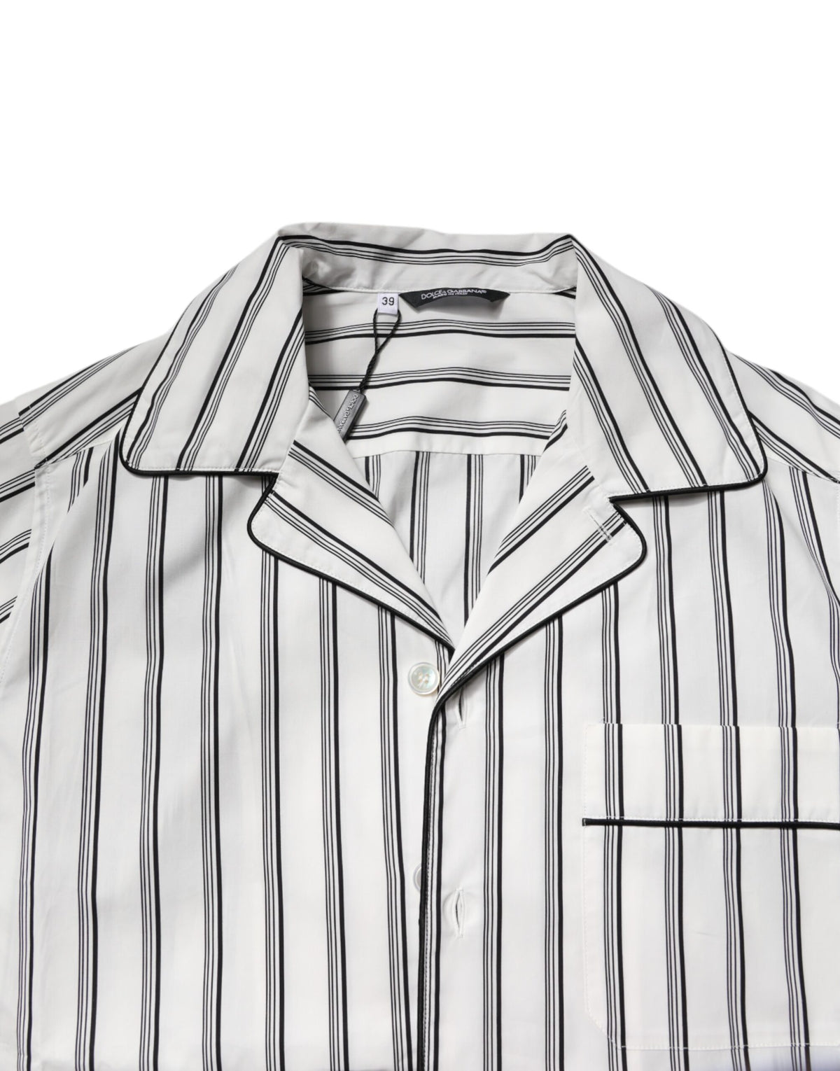 Dolce & Gabbana Ensemble de Pyjama en Coton Rayé Noir et Blanc pour Homme