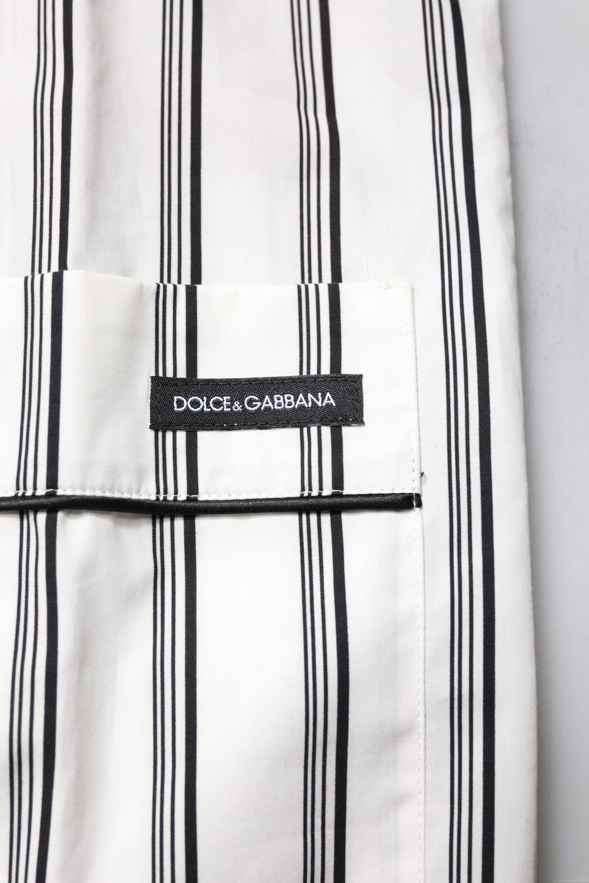Dolce & Gabbana Ensemble de Pyjama en Coton Rayé Noir et Blanc pour Homme