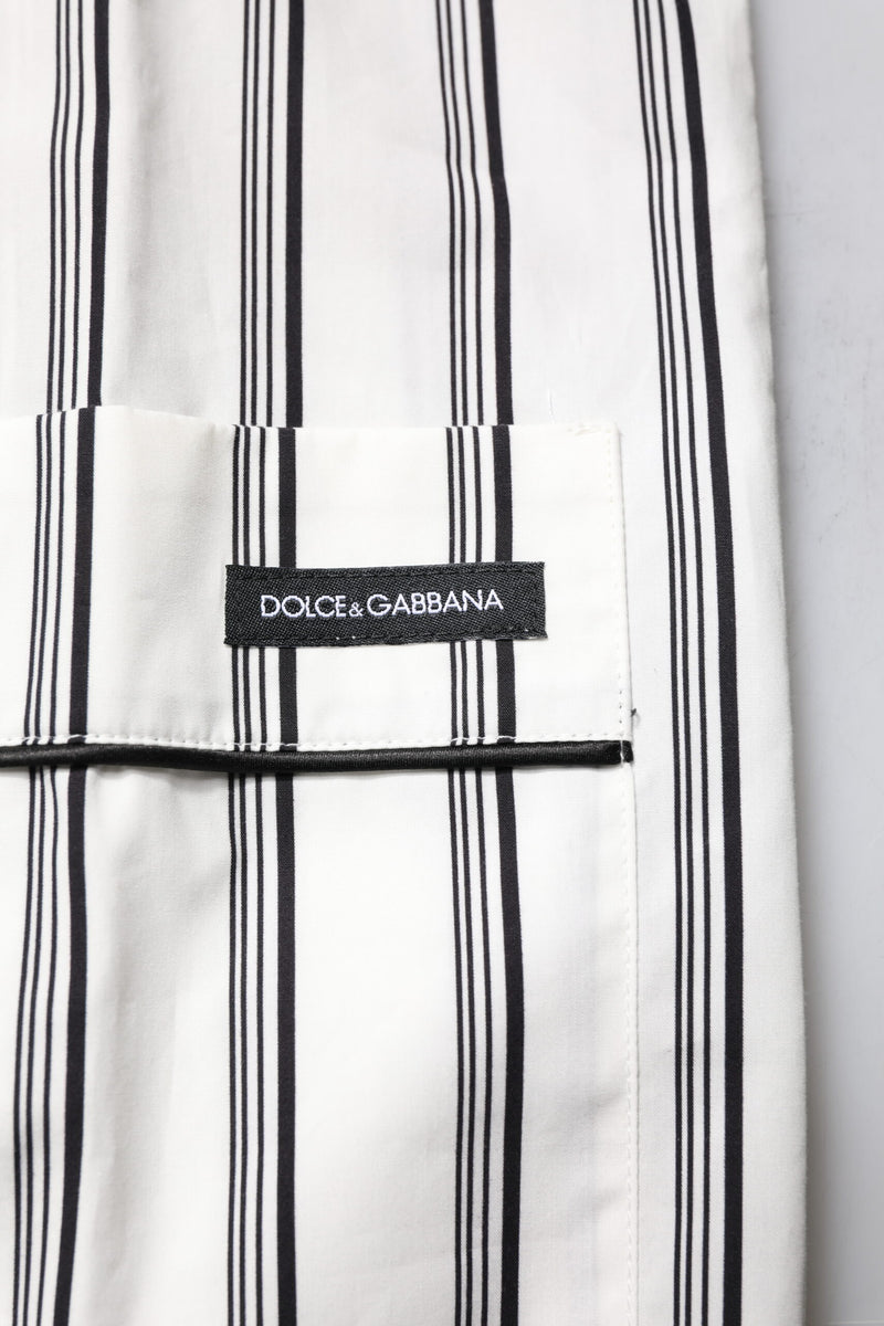 Dolce & Gabbana Ensemble de Pyjama en Coton Rayé Noir et Blanc pour Homme