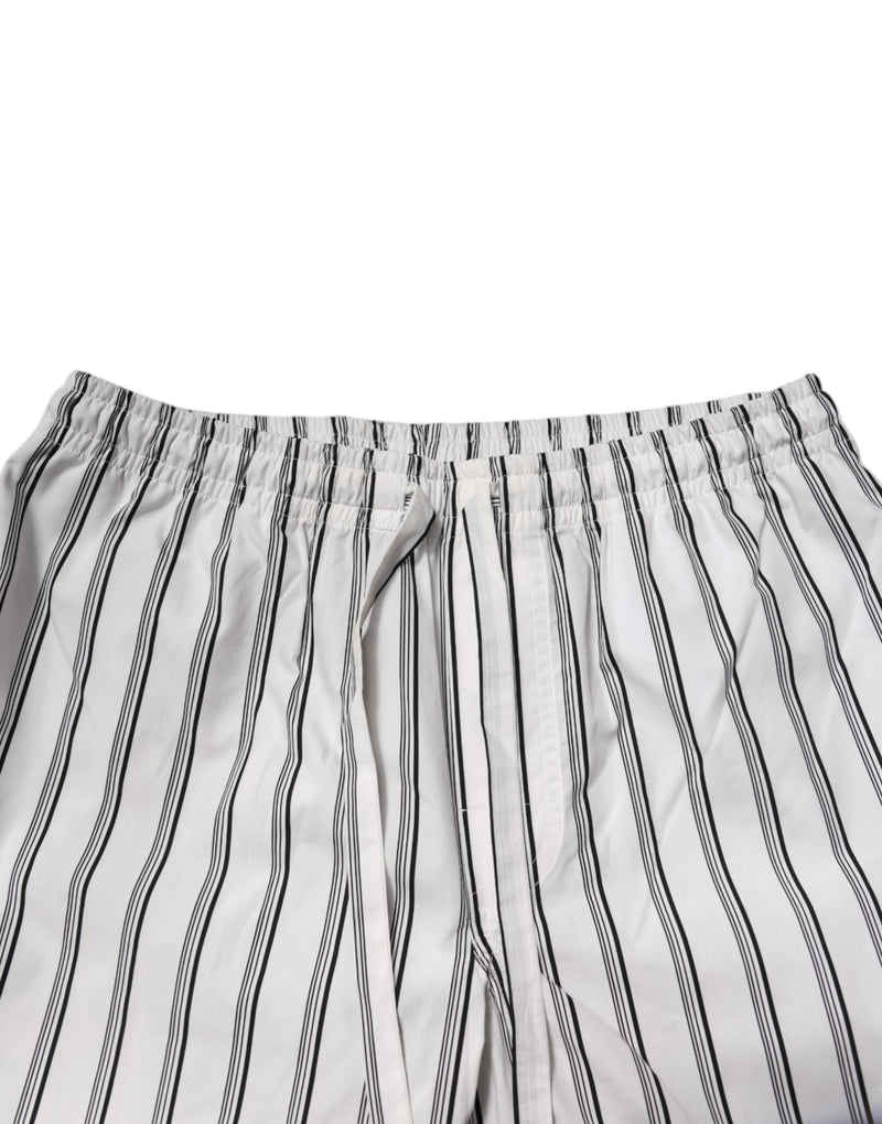 Dolce & Gabbana Ensemble de Pyjama en Coton Rayé Noir et Blanc pour Homme