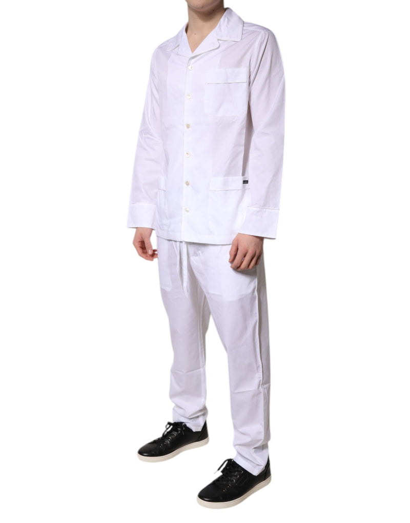 Dolce & Gabbana White Cotton Pajama Set for Men
