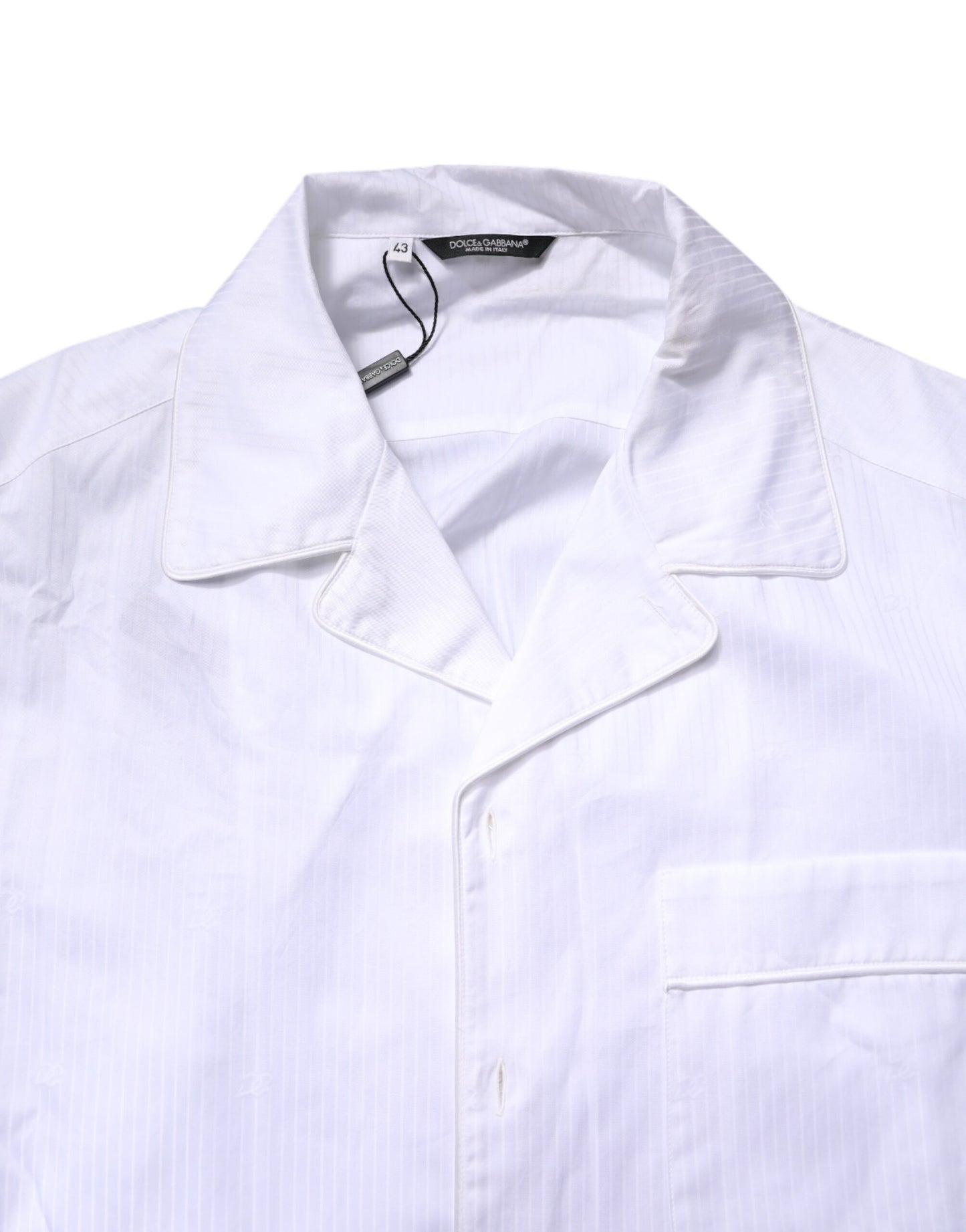 Dolce & Gabbana White Cotton Shirt Pants Pajama Set Sleepwear