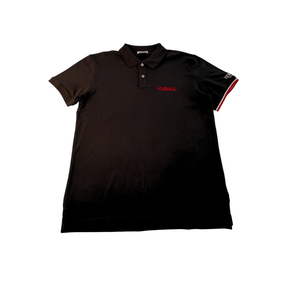 Polo homme en coton noir Iceberg