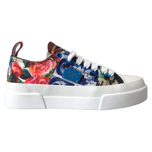 Dolce &amp; Gabbana Multicolor Patchwork Lage Sneakers