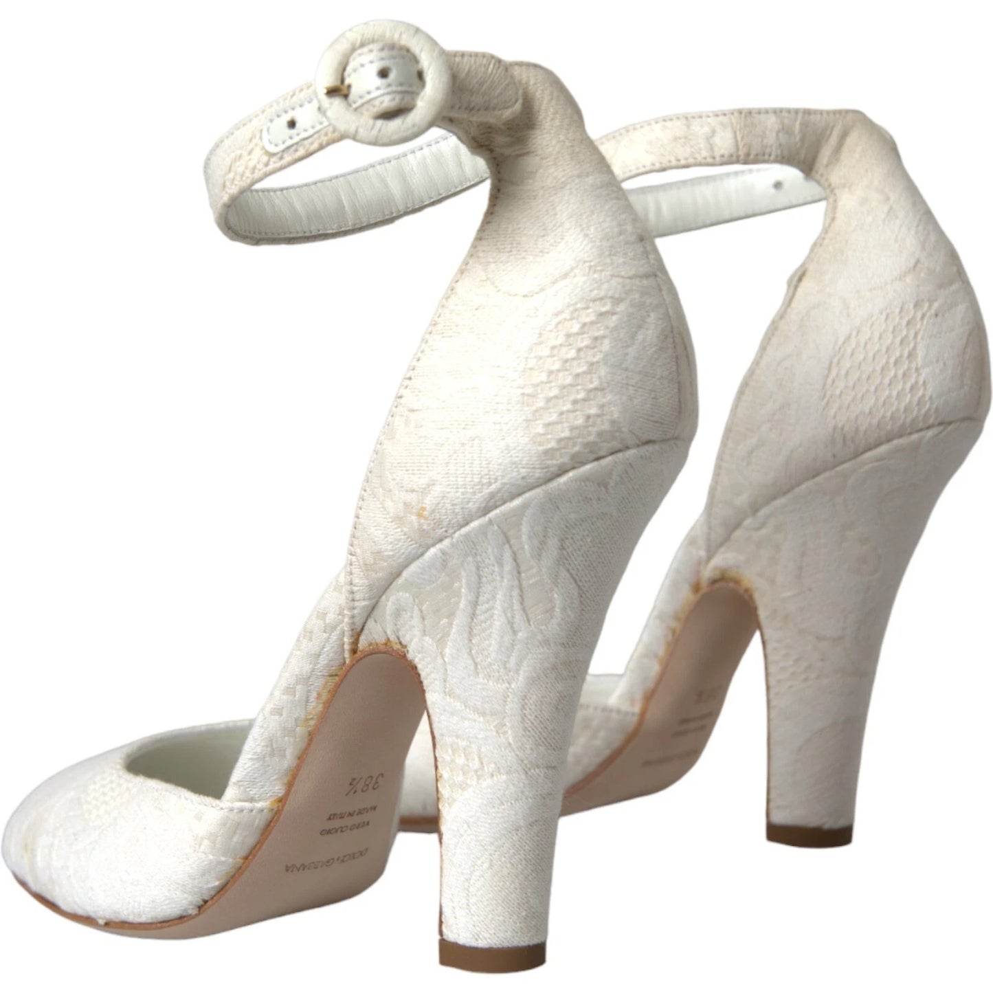 Dolce &amp; Gabbana witte Mary Jane hakken, pumps en schoenen met bloemenpatroon in jacquard.
