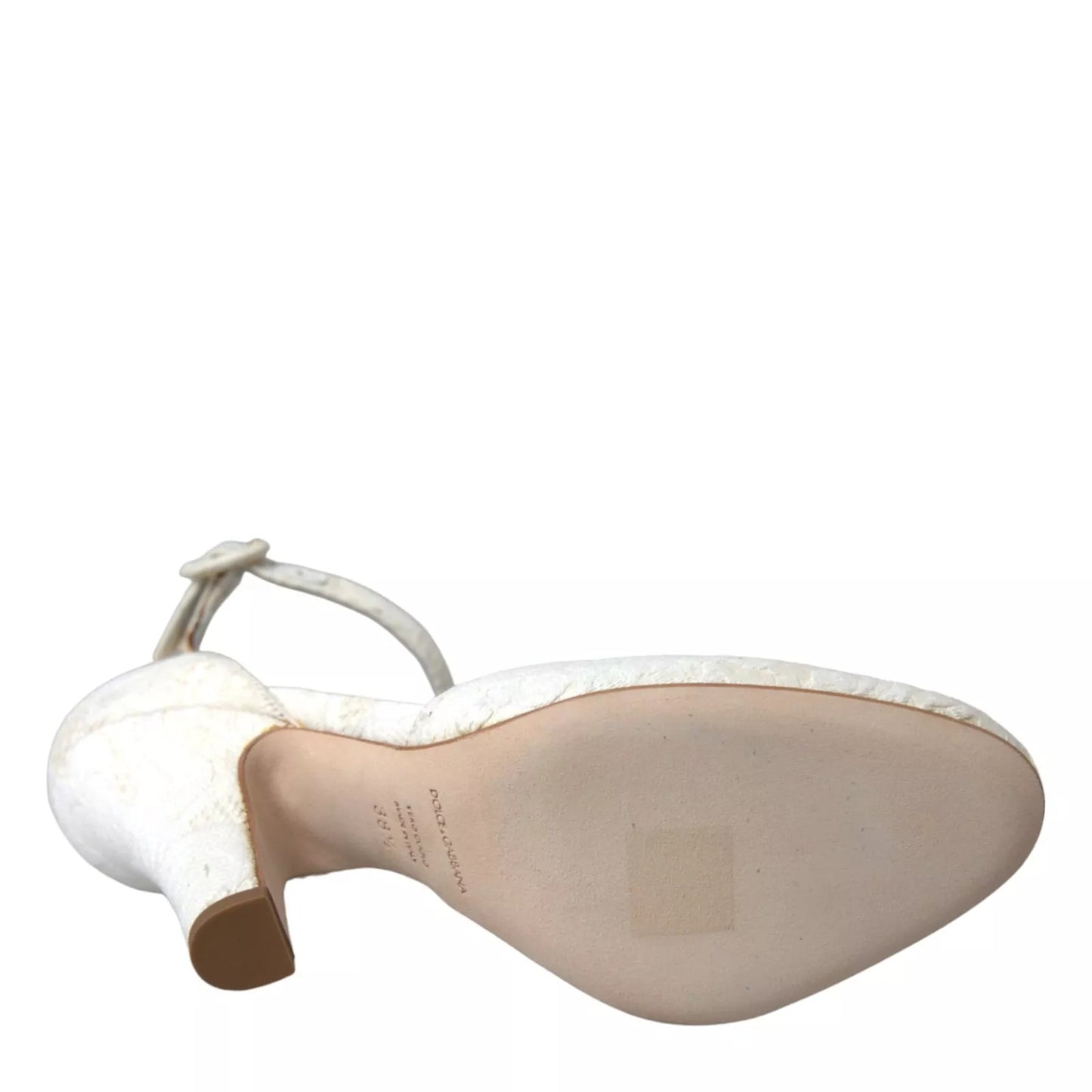 Dolce &amp; Gabbana witte Mary Jane hakken, pumps en schoenen met bloemenpatroon in jacquard.