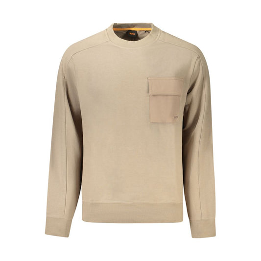 Hugo Boss beige katoenen herensweater