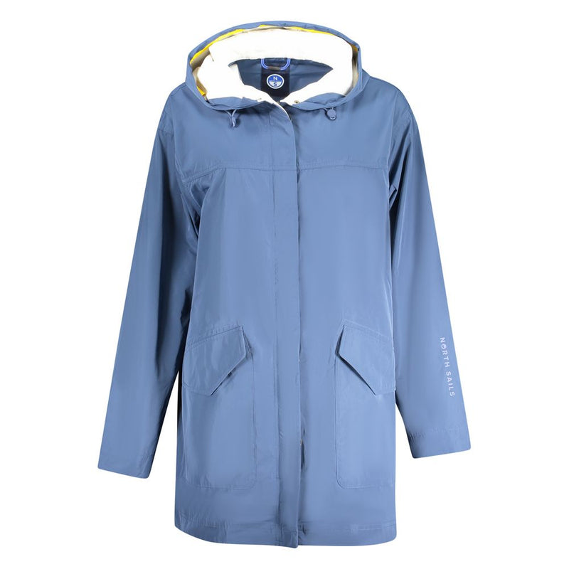 North Sails Blue Polyester Long Sleeve Parka with Hood