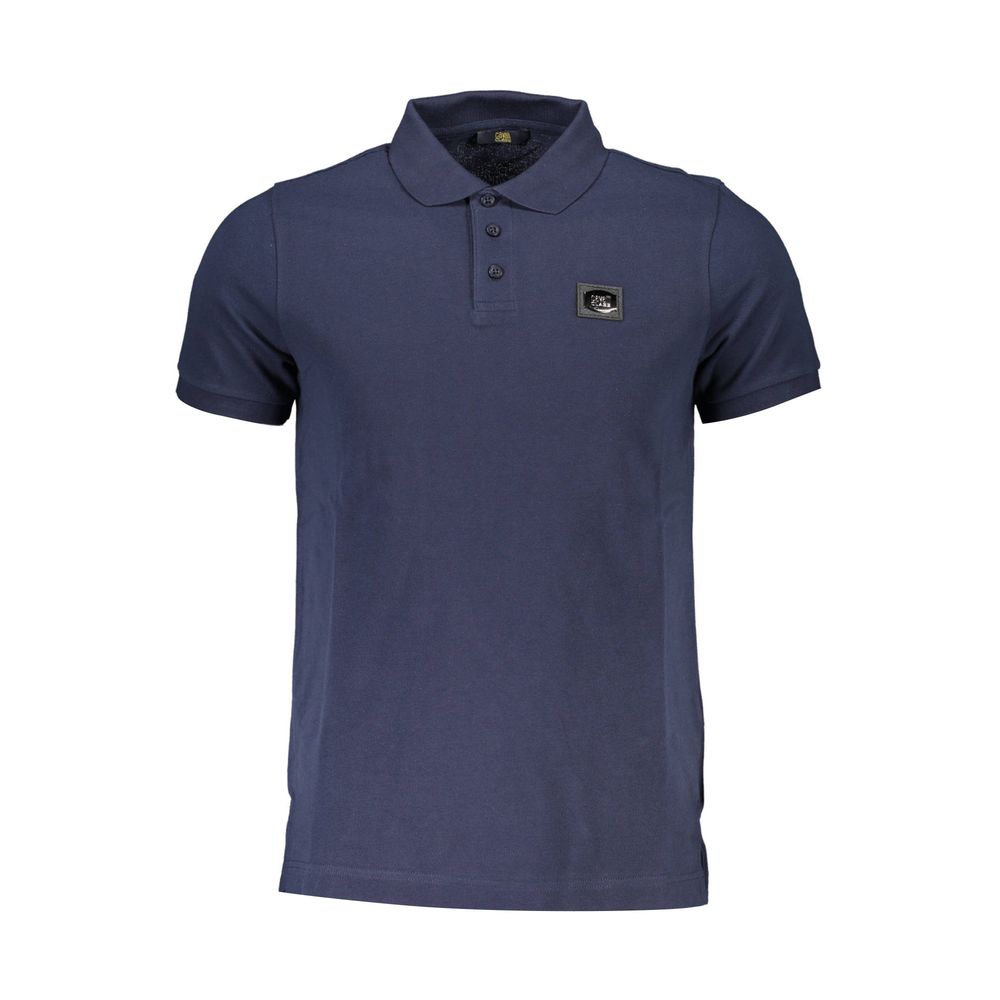 Polo homme en coton bleu Cavalli Class