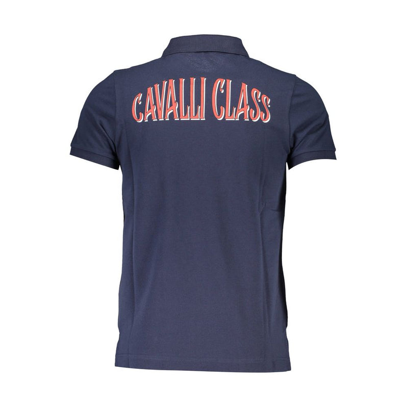 Polo homme en coton bleu Cavalli Class
