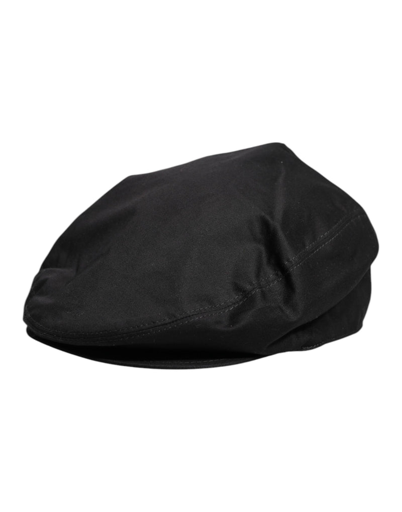 Dolce & Gabbana Chapeau Newsboy Capello Cabbie en coton noir