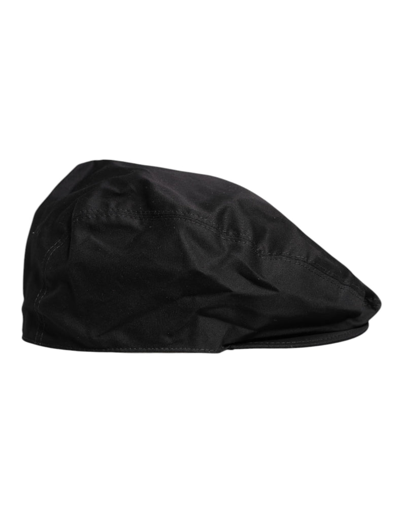 Dolce & Gabbana Chapeau Newsboy Capello Cabbie en coton noir