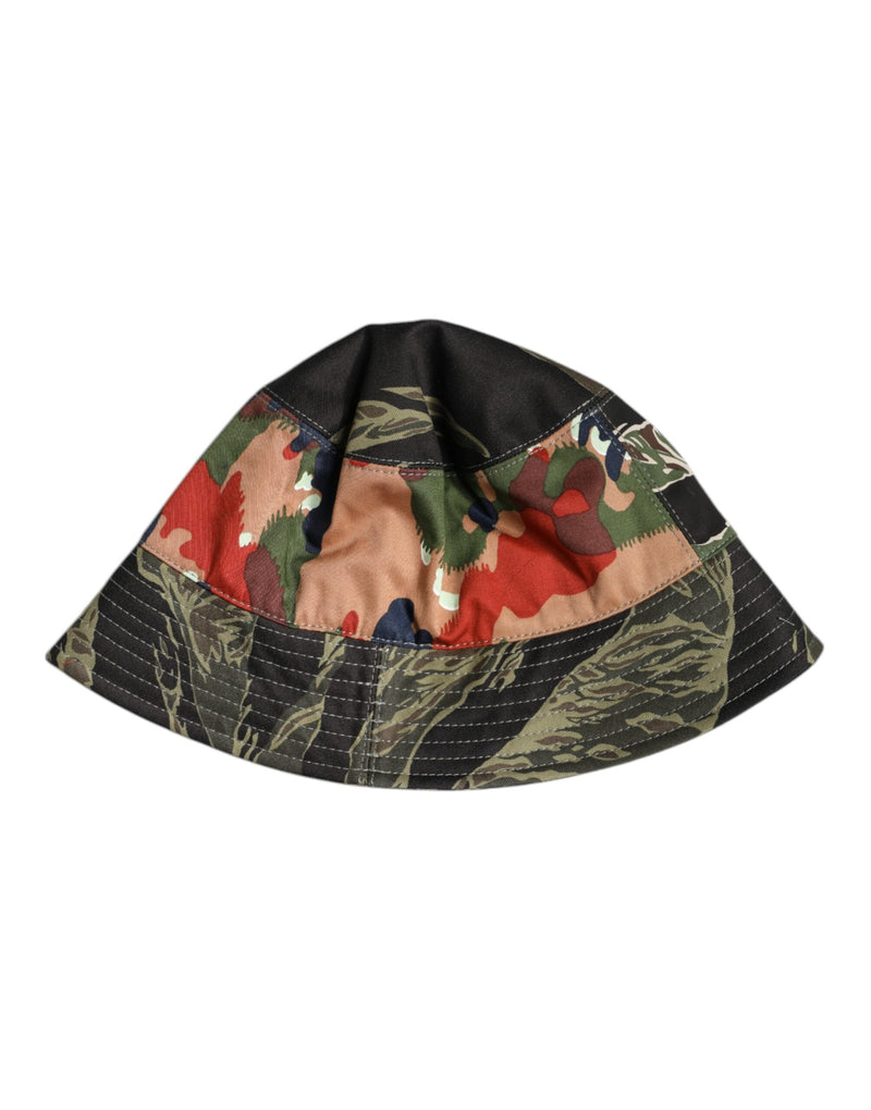 Chapeau seau à large bord Dolce & Gabbana multicolore avec plaque DG