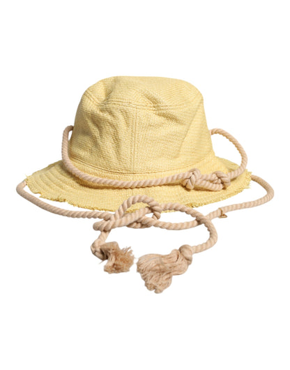 Seau à large bord en coton jaune Dolce & Gabbana