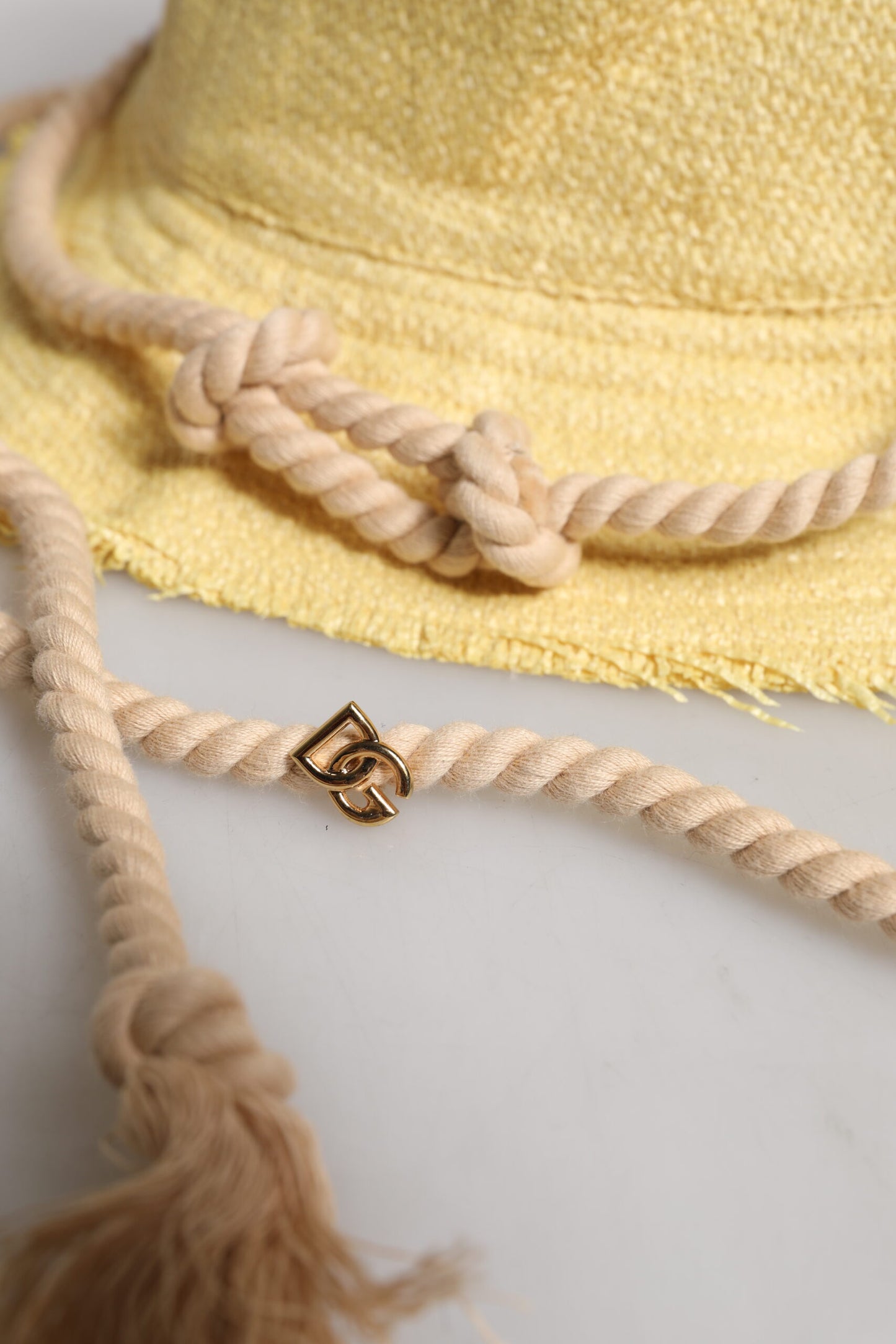 Seau à large bord en coton jaune Dolce & Gabbana
