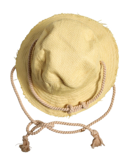 Seau à large bord en coton jaune Dolce & Gabbana