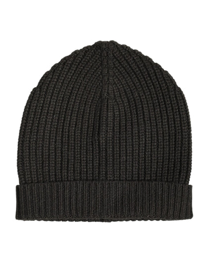 Bonnet d'hiver en cachemire gris foncé Dolce & Gabbana