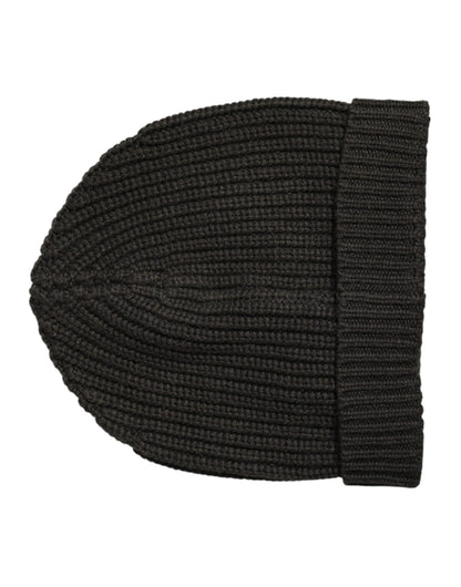 Bonnet d'hiver en cachemire gris foncé Dolce & Gabbana